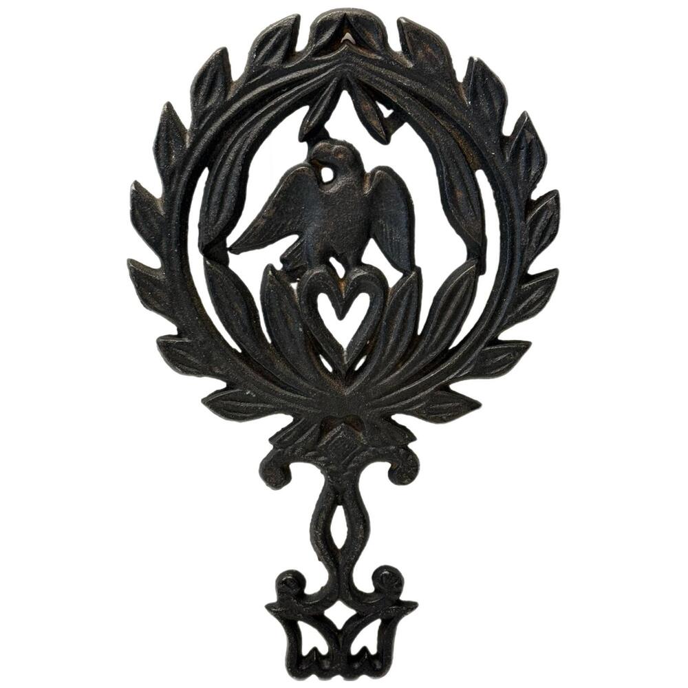 Vintage Wilton Cast Iron Footed American Patriotic Eagle Heart Trivet